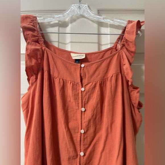 NWT UNIVERSAL THREADS Apricot Orange Flutter Sleeve Button Down Dress Size XXL - Picture 4 of 9